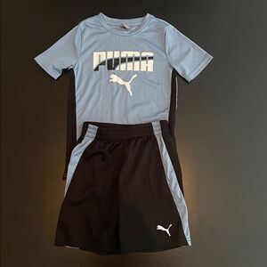 Puma Kids Black and Gray Sports Shorts